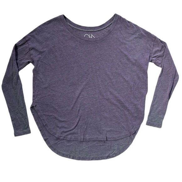 NWOT Chaser Tri-Blend Scoop Neck Burnout Rounded Hi-Low Hem Long Sleeve Tee XS - Picture 1 of 13
